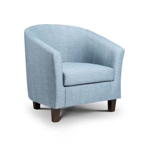 Fabric Tub Chair Bristol Beds Divan, Pale Blue Bedroom Chairs